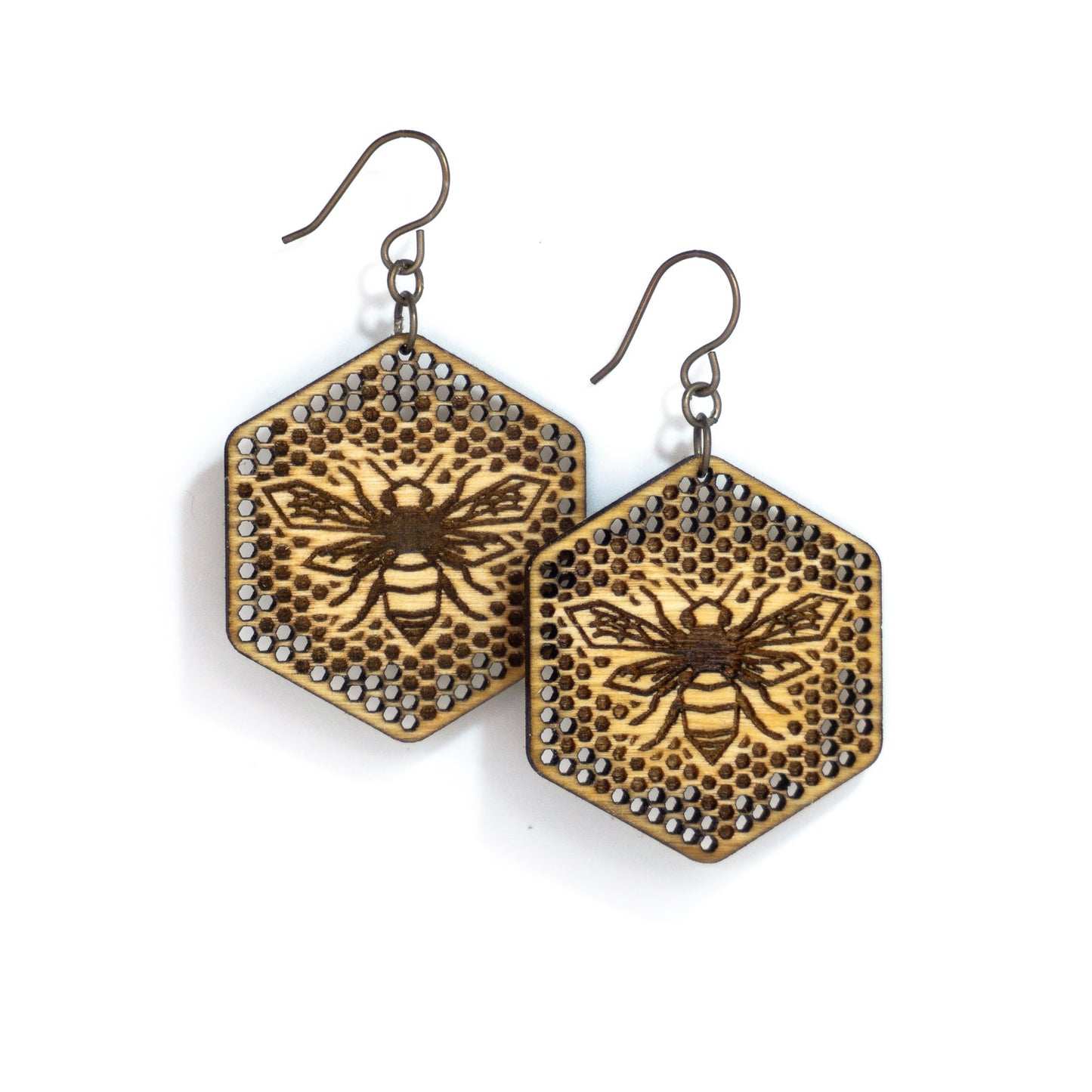 Hex Bee Earrings