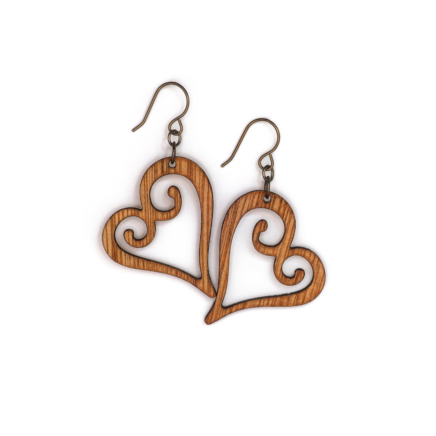 Single Heart Dangle Earrings