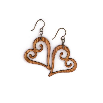 Single Heart Dangle Earrings